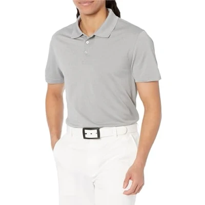 Abbildung von Amazon Essentials Herren Golf Poloshirt, Schnell Trocknend, Schmale Passform, Mittelgrau Meliert, M