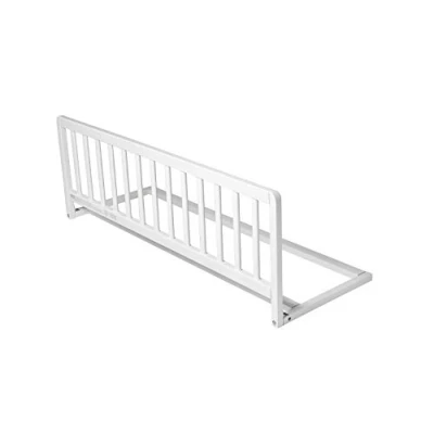 Abbildung von Safetots Extra Breiter Holzbettschutz, Weiß, 38cm hoch x 140cm breit, Bettgitter, Sicheres Kinderbettgeländer, Vormontiert, Einfache Installation