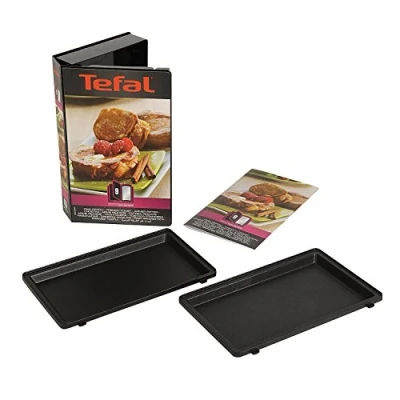 Abbildung von Tefal XA8009 Snack Collection Platte Armer Ritter Nummer 9 passend für SW85XX Inklusive Rezeptbuch praktische Aufbewahrungs Box Schwarz