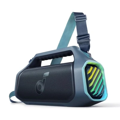 Abbildung von soundcore Boom 2 Plus Outdoor Lautsprecher, 100W, 2+2 Channel, BassUp 2.0, 20h, Schnellladung, IPX7 wasserdicht, RGB Lichter, USB C, Power Bank, BT 5.3, tragbarer Bluetooth Camping