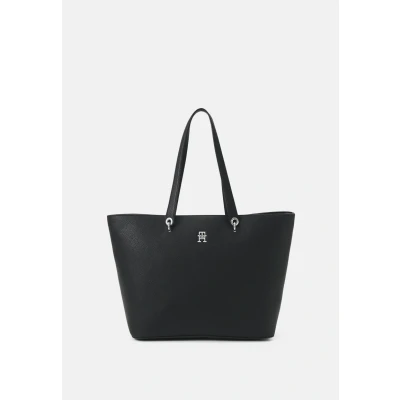 Abbildung von Tommy Hilfiger Emblem TOTE Shopping Bag, Damen, Größe: One Size, Black
