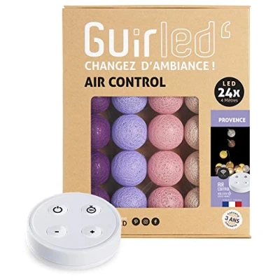 Abbildung von GuirLED LED Baumwollkugeln Lichterkette USB Drahtlose Fernbedienung Baby Nachtlicht 2h Dual 2A Netzteil enthalten 4 Intensitäten 24 Kugeln 2.4m Provence
