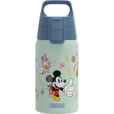 Abbildung von SIGG Edelstahl Trinkflasche Kinder Shield One Disney Mickey &amp; Friends Für Kohlensäurehaltige Getränke Geeignet Auslaufsicher Federleicht BPA frei Sport Schule Blue 0,5L