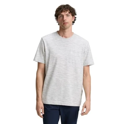 Abbildung von TOM TAILOR Denim Piqué Poloshirt aus Baumwolle, Light Blue Grey, XL