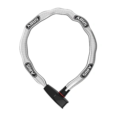 Abbildung von ABUS Kettenschloss Catena 6806K Leichtes Fahrradschloss aus gehärtetem Stahl mit modischem Textilschlauch Vierkantkette Sicherheitslevel 6 110 cm reflektierendes Grau