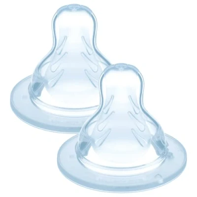 Abbildung von MAM Anatomic Teat Flow X Fast Silikon Set von 2 Transparent 6 Monate +