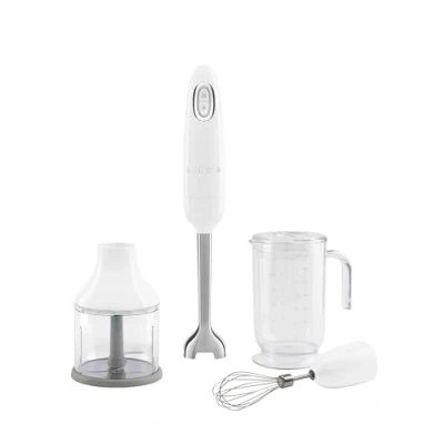Abbildung von SMEG Stabmixer mit Zubehör 50er Jahre HBF03WHEU 700 W Weiss
