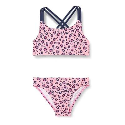 Abbildung von Playshoes Mädchen Uv schutz Bikini Badeanzug Schwimmanzug Badebekleidung, Pink Leo, 110 116 EU