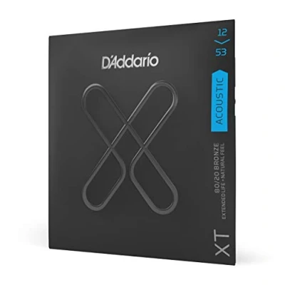 Abbildung von D&#039;Addario Gitarrensaiten Akustikgitarre westerngitarre Acoustic Guitar Strings XTABR1253, XT Gitarrensaiten, &amp; aus 80/20 Bronze, Light, 12 53