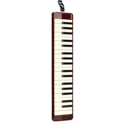 Abbildung von Yamaha Pianica 37 keys, 3 Octaves, from f to f3, weight: 790g, incl. mouthpiece, extension pipe set and carrying case, dark red