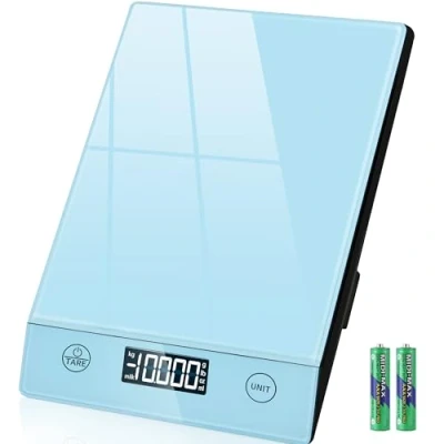 Abbildung von Küchenwaage Digital 10KG Küchenwaagen Glas Digitale Waage Elektronische Haushaltswaage zum Backen, Tara Funktion, Touch Taste, 1g Genaue Blau