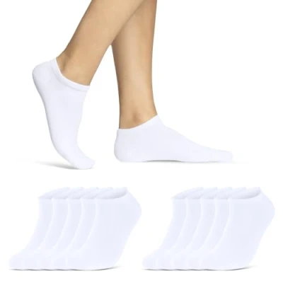 Abbildung von 10 20 30 Paar Sneaker Socken Damen &amp; Herren Schwarz Weiß Baumwolle 10800 WP (Weiß 39 42)