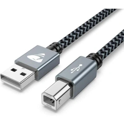 Abbildung von USB Druckerkabel, Scannerkabel 2.0 Kable【3M】 A auf B Drucker Kabel PC Printer Cable Kompatibel für HP, Dell, Canon, Lexmark, Xerox, Brother, Samsung usw