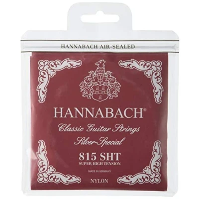 Abbildung von Hannabach Saiten für Klassikgitarre Serie 815 Satz Super High Tension, Gitarrensaite (hochwertig, Allzweck Saite klassische Gitarre, Made in Germany), Rot