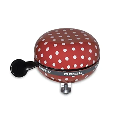 Abbildung von Basil Unisex Big Bell Polkadot Fahrradklingel, red/White dots, STANDARD EU