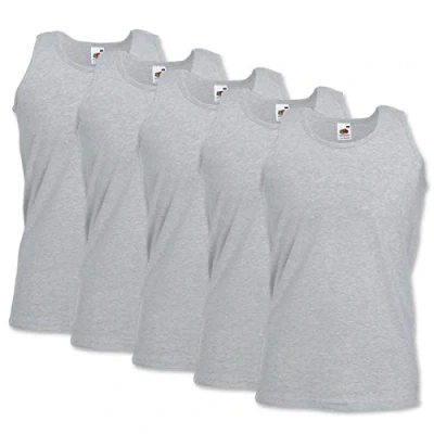 Abbildung von Fruit of the Loom Herren Achselshirts der Marke, Tanktop, T Shirt, in Allen Größen und Farben erhältlich, 5 Stück Gr. M / 96,52 cm 101,60 cm, x Heather Grey