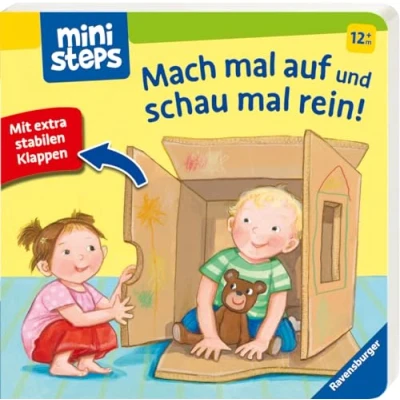 Abbildung von ministeps: Mach mal auf und schau rein! Mit extrastabilen Klappen: Babybuch Ab 1 Jahr, Spielbuch, Pappbilderbuch: Klappen. 12 Monaten