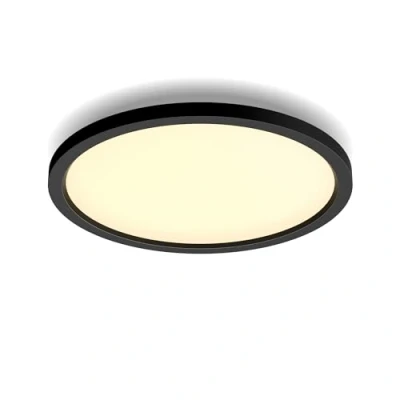 Abbildung von Philips Hue White Ambience Aurelle Panelleuchte, schwarz inkl. Dimmschalter, rund, alle Weißschattierungen, steuerbar via App, kompatibel mit Amazon Alexa (Echo, Echo Dot)