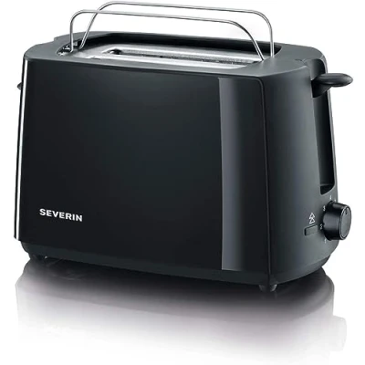 Abbildung von SEVERIN Automatik Toaster, Toaster mit Brötchenaufsatz, hochwertiger Krümelschublade und 700 W Leistung, schwarz, AT 2287
