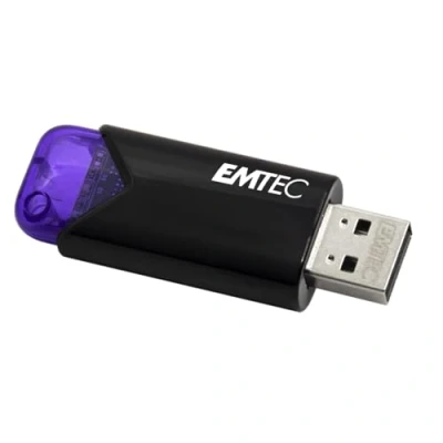 Abbildung von Emtec USB 3.0 (3.2) Click Easy B113 Flash Drive 128 GB Speicher, externer 20 MB/s, Schreiben 10 MBit/s, 21 x 57 12 mm, Violett
