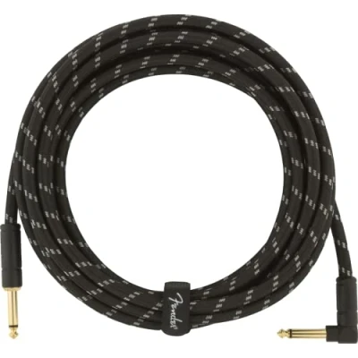 Abbildung von Fender Deluxe Series Gitarreninstrumentenkabel, 4,5m, Gerade/Winkel, Schwarz Weißes Tweed