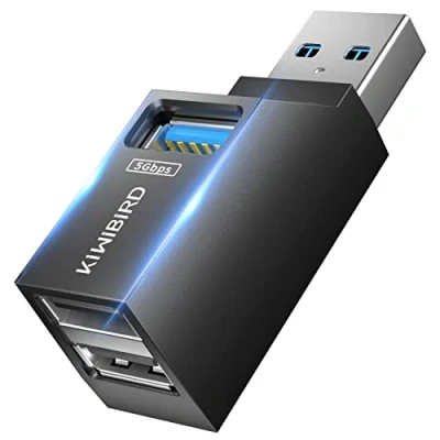 Abbildung von KiWiBiRD Mini USB Hub mit Mehreren Anschlüssen 1x 3.0, 2X 2.0, Splitter Erweiterung Adapter für Laptop MacBook Desktop PC kompatibel Flash Laufwerk Drucker Tastatur Mäuse Headset