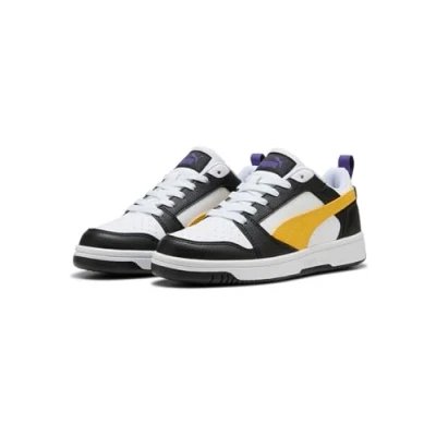 Abbildung von Puma Rebound V6 Unisex Sneaker low für Kinder, Größe: 37, Black/yellow sizzle/white Schuhe