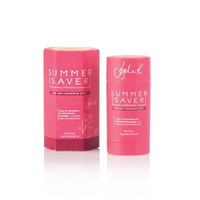 Abbildung von SUMMERSAVER KIRSCH der Anti Wundreib Stick Deine Haut schützt Langanhaltender und effektiver Schutz, dermatologisch getestet Limited Edition Angelina Kirsch, zarter Kirschblüten Duft