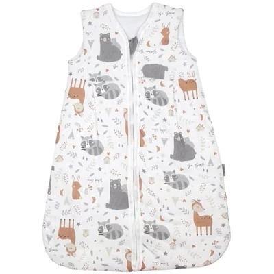 Abbildung von TupTam Schlafsack Baby 2.5 TOG Atmungsaktiver Ganzjahresschlafsack für Kinder, OEKO TEX zertifiziert, Farbe: Wilde Tiere, Größe: 56 62