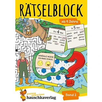 Abbildung von Rätselblock ab 9 Jahre Band 2: Bunter Rätselspaß für Kinder Kreuzworträtsel, Logicals, Sudoku, Konzentrationstraining und logisches Denken fördern (Rätselbücher, 640)