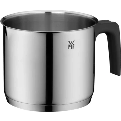 Abbildung von WMF Milchtopf Induktion ohne Deckel 14 cm, kleiner Topf 1,7l, Cromargan Edelstahl poliert, Schüttrand, Kunststoffgriff, spülmaschinengeeignet