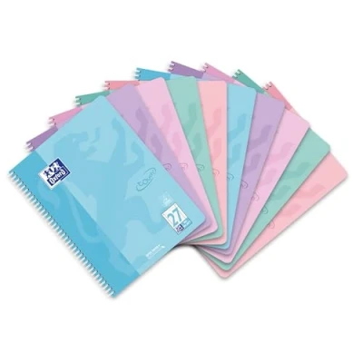 Abbildung von Oxford Touch Collegeblock A4 liniert mit Doppelrand, 160 Seiten, 5 Pastell Farben, 10 Stück