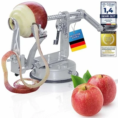 Abbildung von Edelstahl &quot;Deluxe&quot; Apfelschäler &amp; Kartoffelschäler 3 in 1 Sparschäler Apfelschneider Apfelentkerner