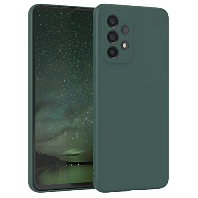 Abbildung von EAZY Case Silikonhülle für Samsung Galaxy A53 5G Hülle Silikon Grün weich stoßfeste Handyhülle Schutzhülle mit Kameraschutz Dünn Premium Schutz Cover TPU Phone Bumper in Piniengrün