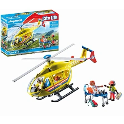 Abbildung von PLAYMOBIL City Life Rettungshelikopter Spielzeug für Kinder ab 4 Jahren 71203