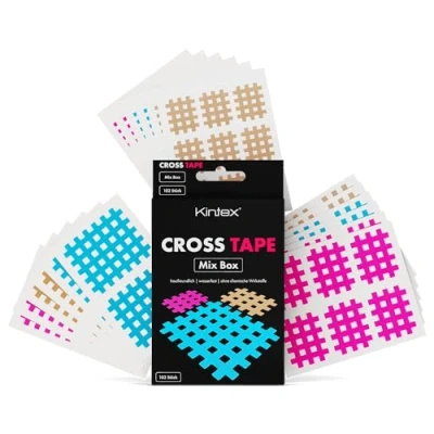 Abbildung von Kintex Cross Tape, Mix Box, 102 Gitterpflaster gemischt, Tapes, Akupunkturpflaster, Gittertape, Tape Pflaster, Kinesiologie Crosstapes