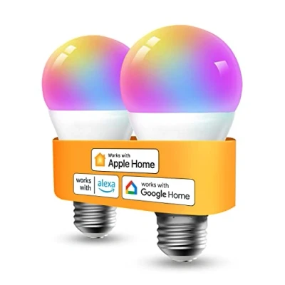 Abbildung von Refoss Smart WLAN Glühbirne E27 unterstützt HomeKit, Intelligente Alexa Lampe Mehrfarbrige Dimmbare LED Light Bulb mit Siri, Alexa, Google Assitant, 9W 2700K 6500K Warmweiß, Kaltweiß, 2 Stück