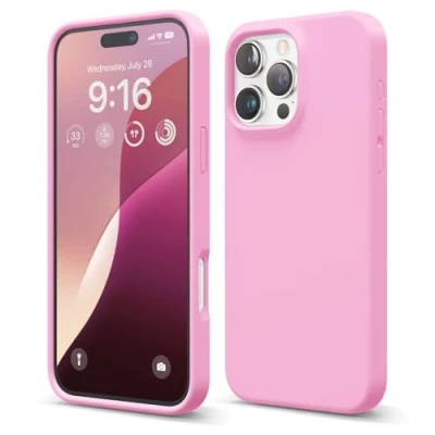 Abbildung von elago Premium Liquid Silikon Hülle Kompatibel mit iPhone 16 Pro Max Hülle, Ganzkörper Handyhülle, Stoßfest, Schlanke Kratzfester weicher Mikrofaser Innenfutter, 6.9 Zoll (Heiße Rosa)