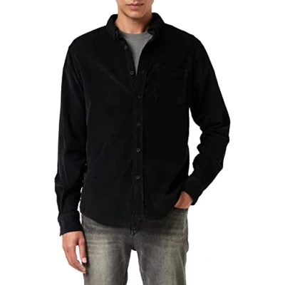 Abbildung von Urban Classics Corduroy Shirt Hemd, Herren, Größe: 4XL, Black