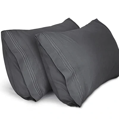 Abbildung von Lirex 2er Pack Kissenbezug 50 x 75 cm, Weiche Gebürstete Mikrofaser Kissenbezüge, Hotelverschluss kopfkissen bezug，Kopfkissenbezug aus weichem ，Oeko TEX Zertifiziert (Dunkelgrau)