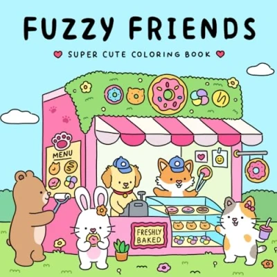 Abbildung von Fuzzy Friends: Super Cute Coloring Book for Adults and Teens Featuring Adorable Animals Characters (Fuzzy Friends Coloring, Band 1)