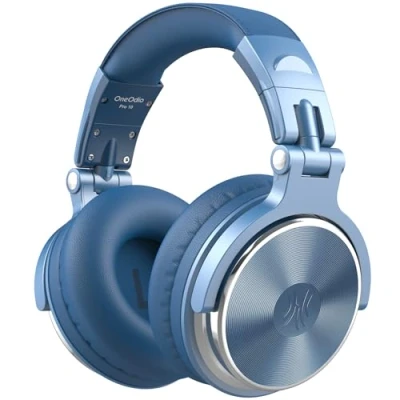 Abbildung von OneOdio Over Ear Kopfhörer mit Kabel, 50mm Treiber, Bassklang, 6.35 &amp; 3.5mm Klinke, Share Port, Geschlossene DJ Headphones für Studio, Podcast, Monitor, Handy, PC, MP3/4 (Pro 10 Himmelblau)