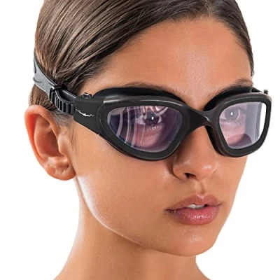 Abbildung von AqtivAqua Photokromatische Schwimmbrille Herren Damen Schwimmbrillen Erwachsene Kinder DX H (Voll Schwarz, Fotochromatische)