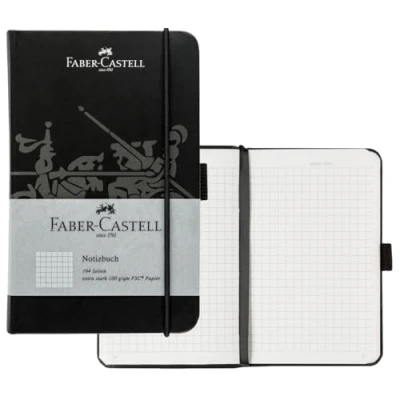 Abbildung von FABER CASTELL 10065067 Notizbuch DIN A6 schwarz, kariert, 100 g/m², 194 Seiten FSC Mix Papier, 90 x 140 mm