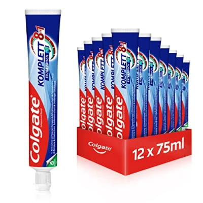 Abbildung von Colgate Zahnpasta Komplett Extra Frisch 12x 75ml erfrischt den Atem mit großartigem Minzgeschmack Zahnreinigung komplettem Rundum Schutz für gesunde Zähne