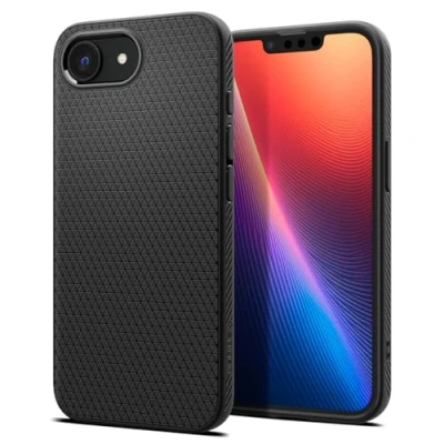Abbildung von Spigen für iPhone 16e Hülle [rutschfest] Liquid Air Case Handyhülle Schutzhülle Cover Dünn Slim Matte Black