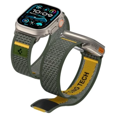 Abbildung von Spigen Athlex Air Armband Entwickelt für Apple Watch Ultra 2/1 49mm, Serie 10 46mm, 9/8/7 45mm,SE2/SE/6/5/4 44mm, 3/2/1 42mm Actives Grün