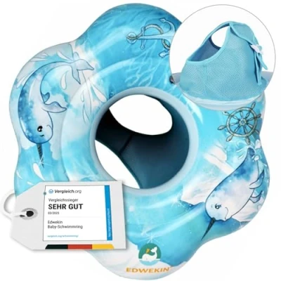 Abbildung von EDWEKIN® Baby Schwimmring, Schwimmhilfe Narwal, Schwimmsitz Kleinkinder, Float, ab 6 Monate bis 3 Jahre