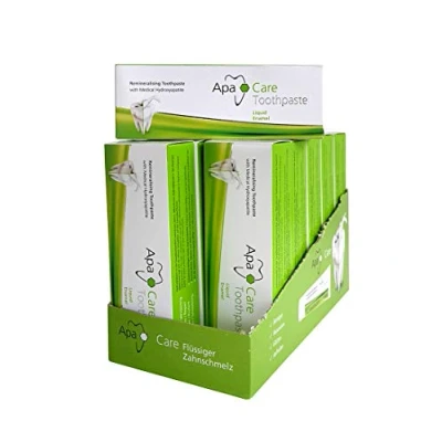Abbildung von ApaCare Remineralisierende Zahncreme mit flüssigem Zahnschmelz 12 x 75 ml Zahnpasta medizinischem Hydroxylapatit und Fluorid