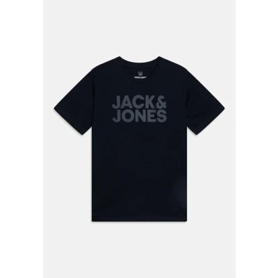 Abbildung von JACK &amp; JONES Junior Jungen Jjecorp Logo Tee Ss Crew Neck Noos Jr T Shirt, Navy Blazer/Print:jr/Large Print W.Navy Blazer, 140